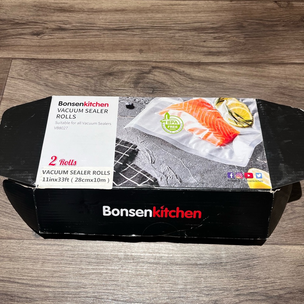 Bonsenkitchen VACUUM SEALER ROLLS Suitable for all Vacuum Sealers 11inx33ft